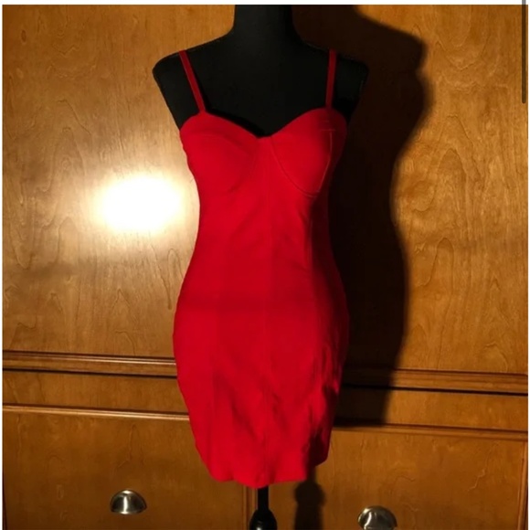 ♥️ 💋 Red valentine bodycon bra top bustier mini dress - Picture 9 of 11